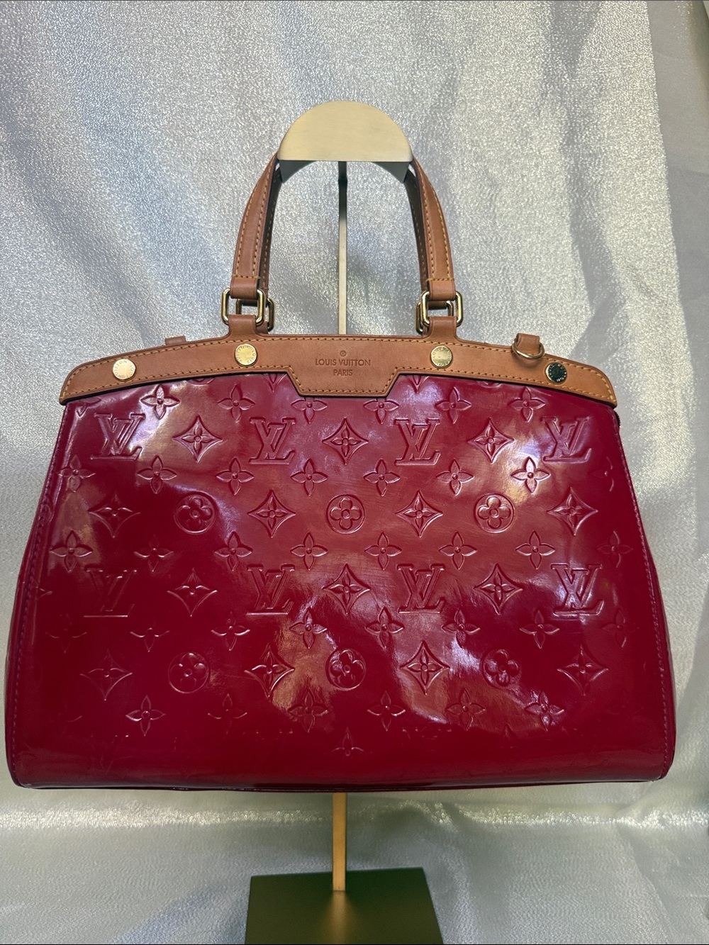 Louis Vuitton Red Vernis Monogram Satchel